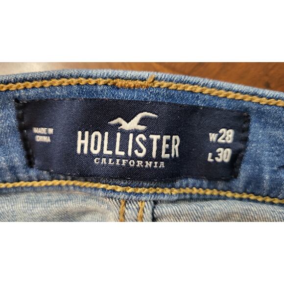 Hollister Jeans Men W28 X 28.5L Actual Slim Straight Advance Stretch Distressed - Picture 9 of 15